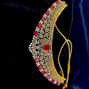 Stunning American diamond necklace in 1gm gold